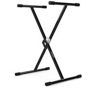 Audibax Onyx 131 - Soporte de Teclado de Tijera - Soporte para Teclado Musical Electrónico - Sistema de Ajuste con Rótula Easy Lock - Carga Máxima de 40 kg - Para Teclados de 61, 76 y 88 Teclas Negro