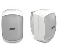 Audibax Ovo 5 White - Altavoces Pasivos de Estantería HiFi - Altavoz IP65 - Pareja de Altavoces de 30W Continuos - Potencia en Línea de 100V - Soporte de Pared Incluido - Altavoces con Woofer de 5"