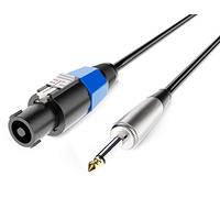 Audibax Power Amp Cable Speakon a Jack Mono - Conectores Speakon de Calidad - Longitud 1,5 Metros - Pines 1 - Recubrimiento de PVC de Gran Durabilidad - Máximo Aislamiento - Diámetro 7 mm