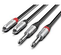 Audibax Pro Cable 2 Jack Mono a 2 RCA 1 Metro Negro