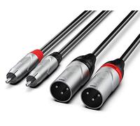 Audibax Pro Cable 2 XLR Macho a 2 RCA 3 Metros Negro