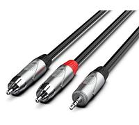 Audibax Pro Cable Minijack Stereo a 2 RCA Macho 3 Metros Negro