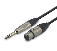 Audibax Pro Cable XLR Hembra a Jack Stereo - Longitud 1 Metros - Conectores OFC de Alta Transmisión de Señal - Recubrimiento de PVC - Máximo Aislamiento - Diámetro 6 mm - Color Negro