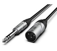 Audibax Pro Cable XLR Macho a Jack Balanceado - Longitud 10 Metros - Conectores OFC de Alta Transmisión de Señal - Recubrimiento de PVC - Máximo Aislamiento - Diámetro 6 mm - Color Negro
