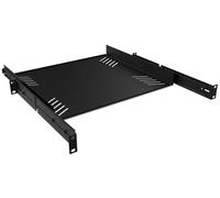 Audibax Pro Rack Drawer Ext 1U - Bandeja Deslizante con Rejillas 1U para Rack de 19 Pulgadas - Balda Extraíble de 482,6 mm de Ancho x 376 mm de Fondo - Fabricado en Acero - Capacidad 8 Kilos