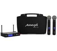 Audibax Sidney 500 A - Sistema de Micrófono Inalámbrico UHF - Micrófono Inalámbrico Profesional Doble de Mano - Modulación Analógica - Incluye Maleta de Transporte - Alcance de 50 Metros