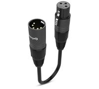Audibax Silver Black Cable Conversor 5 Pines Macho a 3 Pines Hembra 10 cm
