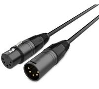 Audibax Silver Black Cable DMX 5 Pines 5 Metros