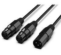 Audibax Silver Black Cable XLR Macho a 2 XLR Hembra 20 cm Negro