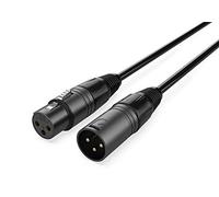 Audibax Silver Black Cable XLR Macho a XLR Hembra - Longitud 1 Metro - Conectores OFC de Alta Transmisión de Señal - Recubrimiento de PVC - Máximo Aislamiento - Diámetro 6 mm - Color Negro