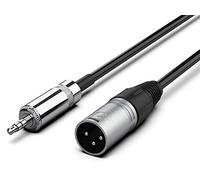 Audibax Silver Cable XLR Macho a Minijack Stereo - Longitud 1,5 Metros - Conectores OFC de Alta Transmisión de Señal - Recubrimiento de PVC - Máximo Aislamiento - Diámetro 6 mm - Color Negro