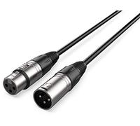 Audibax Silver Cable XLR Macho a XLR Hembra - Longitud 10 Metros - Conectores OFC de Alta Transmisión de Señal - Recubrimiento de PVC - Máximo Aislamiento - Diámetro 6 mm - Color Negro