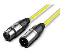 Audibax Silver Cable XLR Macho a XLR Hembra - Longitud 10 Metros - Conectores OFC de Alta Transmisión de Señal - Recubrimiento de PVC - Máximo Aislamiento - Diámetro 6 mm - Color Amarillo