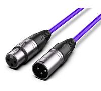 Audibax Silver Cable XLR Macho a XLR Hembra - Longitud 10 Metros - Conectores OFC de Alta Transmisión de Señal - Recubrimiento de PVC - Máximo Aislamiento - Diámetro 6 mm - Color Morado