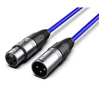 Audibax Silver Cable XLR Macho a XLR Hembra - Longitud 20 Metros - Conectores OFC de Alta Transmisión de Señal - Recubrimiento de PVC - Máximo Aislamiento - Diámetro 6 mm - Color Azul