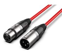 Audibax Silver Cable XLR Macho a XLR Hembra - Longitud 6 Metros - Conectores OFC de Alta Transmisión de Señal - Recubrimiento de PVC - Máximo Aislamiento - Diámetro 6 mm - Color Rojo