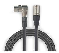 Audibax Silver Cable XLR Macho a XLR Hembra - Cable con Extremo Acodado - Longitud 50 cm - Conectores OFC de Alta Transmisión de Señal - Recubrimiento de PVC - Máximo Aislamiento - Diámetro 6 mm