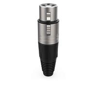 Audibax Silver Hembra - Conector XLR de 3 Pines - Conector Tipo Soldadura - Especial para Conexión de Audio - Conector Tipo Hembra - Aleación Zinc para Alta Conductividad y Ruido Ultrabajo