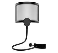 Audibax The Shield - Pantalla para Micrófono Dinámicos y de Condensador - Filtro Antipop y Antiviento - Instalación Sencilla - Diseño en Forma de Escudo - Filtro para Micrófono Universal