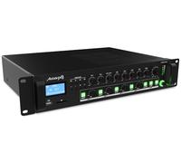 Audibax Zone 240BT - Amplificador de Sonido para Múltiples Zonas - Potencia de Salida 240W - Entradas de Cable Múltiples - Mezclador de Audio con Bluetooth, Conexión USB y SD - Alimentación Phantom