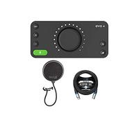 Audient EVO 4 Interfaz de audio USB para DJ y estudio con Cubase LE y LE 2, Blucoil Pop Filter y cable XLR balanceado de 10 pies