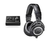 Audient Interfaz de audio Audient iD14 MKII, 2 preamplificadores de micrófono & Audio-Technica M50x Auriclares Profesionales Para Monitorizacoin Negro