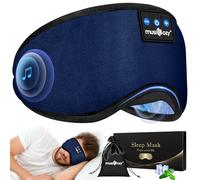 Audífonos antifaz Musicozy para dormir, suaves y con Bluetooth, ideales para dormir, viajar, siestas, relajarse y meditar. Regalos para hombres y mujeres. (Azul)