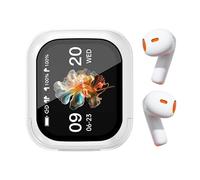 Audífonos de traducción de IA - Traductor inalámbrico de pantalla táctil LCD, auriculares con cancelación de ruido en tiempo real con interpretación instantánea de idiomas, funda de carga inteligente