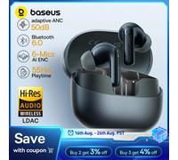 Audífonos Inalámbricos Baseus EP10 Pro ANC con Bluetooth 6.0, Cancelación de Ruido Adaptativa en Tiempo Real de 50dB, 6 Micrófonos, Alta Resolución LDAC, IP55 Blue