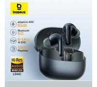 Audífonos Inalámbricos Baseus EP10 Pro ANC con Bluetooth 6.0, Cancelación de Ruido Adaptativa en Tiempo Real de 50dB, 6 Micrófonos, Alta Resolución LDAC, IP55 Black