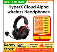 Audífonos inalámbricos originales HyperX Cloud Alpha con micrófono desmontable con cancelación de ruido, controladores de doble cámara, controles en la orejera y 300 horas de duración. Black