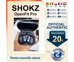 Audífonos Inalámbricos Originales SHOKZ OpenFit Pro Open T010, 50 Horas de Reproducción, Dolby Atmos, IP55 Resistentes al Agua, Conducción de Aire Black