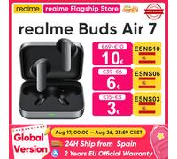 Audífonos Inalámbricos realme Buds Air 7 con Bluetooth para Smartphone realme GT7 Pro realme 14 Pro Plus, 52 Horas de Duración de Batería Slate Gray