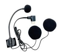Audífonos omnidireccionales con media capucha para motocicleta tipo C micrófono doble boom casco de media cubierta