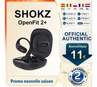Audífonos Inalámbricos Originales SHOKZ OpenFit 2+ T921 de Diseño Abierto, Audio Dolby, 48 Horas de Reproducción Total, Resistencia al Agua IP55, Bluetooth 5.4, Carga Inalámbrica, DualBoost ™ Midnight