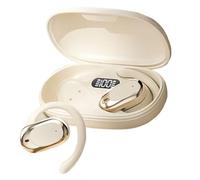 Audífonos para juegos de oreja abierta con conducción de aire ajustable de 90 grados, cancelación de ruido HiFi IPX5, auriculares inalámbricos Bluet00th, micrófono y ganchos flexibles para los oídos