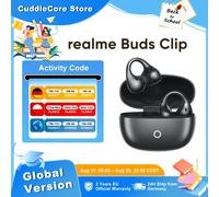 Audífonos realme Buds Clip OWS para teléfonos inteligentes realme GT 8 Pro, realme 16 Pro Plus, AI, 85db, 36H de duración de batería, IP55, versión global Titanium Black