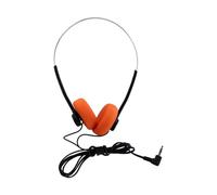 Audífonos retro sobre la oreja, Vintage Feelings, auriculares estéreo de alta fidelidad para la mayoría de teléfonos móviles, reproducción de auriculares (naranja)