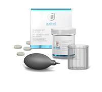 Audinell Kit de Limpieza - Set para Limpiar Moldes - 8 Pastillas Limpiadoras Efervescentes - 1 Vaso Limpiador - 1 Soplador de Aire - Oxígeno activo para Disolver el Cerumen