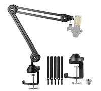Audingull Soporte de micrófono, brazo de micrófono mejorado con clip adaptador de tornillo de 3/8 a 5/8 pulgadas para Blue Yeti Snowball, Yeti x y otros micrófonos, HyperX QuadCast SoloCast