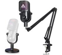 Audio Array AM-C47 RGB - Kit de micrófono condensador USB | Cancelación de ruido IA, calidad de estudio de 192 kHz/24 bits, controles táctiles, monitoreo de auriculares | Podcasting, YouTube, juegos y