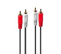 Lindy Cable de Audio 1 m 2 x RCA Macho - Rojo, Blanco