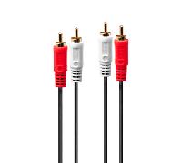 Lindy Cable de Audio 1 m 2 x RCA Macho - Rojo, Blanco