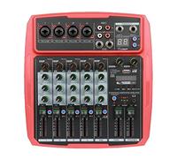 Audio de la conferencia al aire libre de 4/6 canales USB Bluetooth Reverb Audio Processor K Song Live With Sound Card Mixer(B6-MX red)