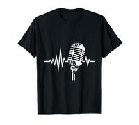 Audio de Podcast de Ritmo cardíaco con micrófono Vintage Camiseta