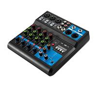 Audio DJ Mixer Soundboard System, 5 canales 48 V alimentación fantasma con Bluetooth USB MP3 estéreo Live DJ Studio Streaming para grabación profesional fiestas en el escenario KTV
