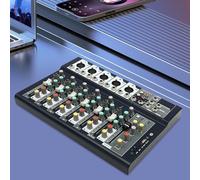 Audio Powered Mixer Profesional Mezclador 7 canales Consola de sonido 33 x 23 x 3,7 cm para el hogar-KTV Campus Actividades Negro