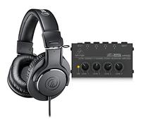 Audio-Technica M20x Auriculares de Estudio Profesionales para grabación de Estudio, Creadores, podasts y Escucha Diaria. & Behringer MICROAMP HA400 Amplificador