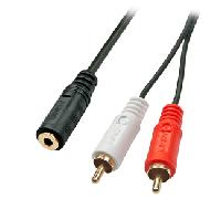 LINDY 35677 - 2 conectores RCA a conector hembra estéreo de 3,5 mm, 25 cm