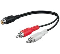 Audio-Video-Kabel 0,2m 1 x Cinchkupplung 2 x Cinchstecker 0,2m